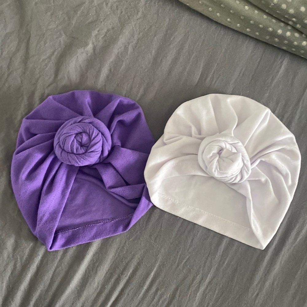 Unknown brand purple and white turban - GUC